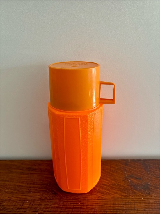 Thermos Other - Vintage Bright Orange Insulated Thermos with Cup